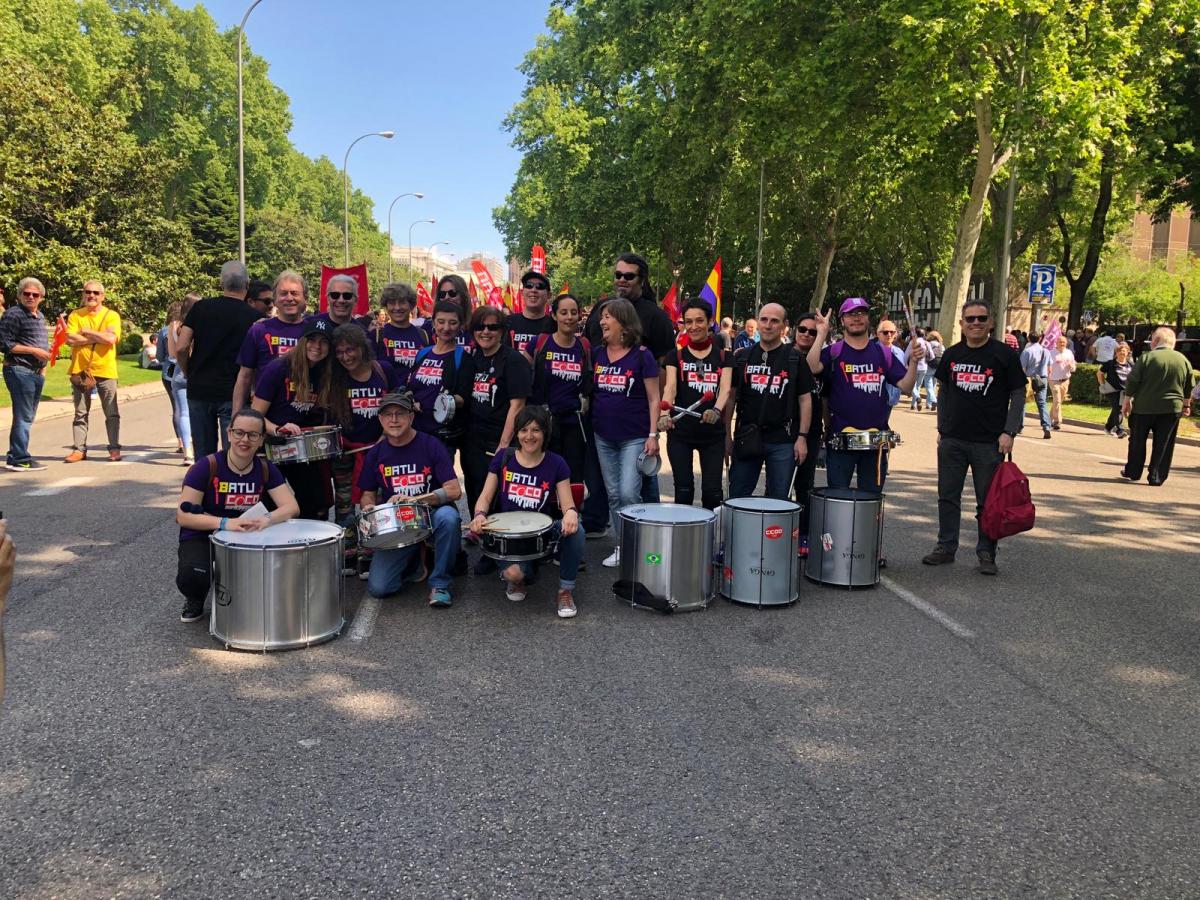 Batucada CCOO Madrid. 1 de Mayo de 2019