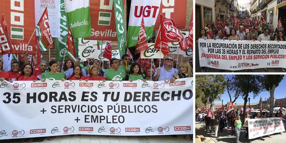 Manifestacin en Sevilla por la jornada laboral de 35 horas semanales