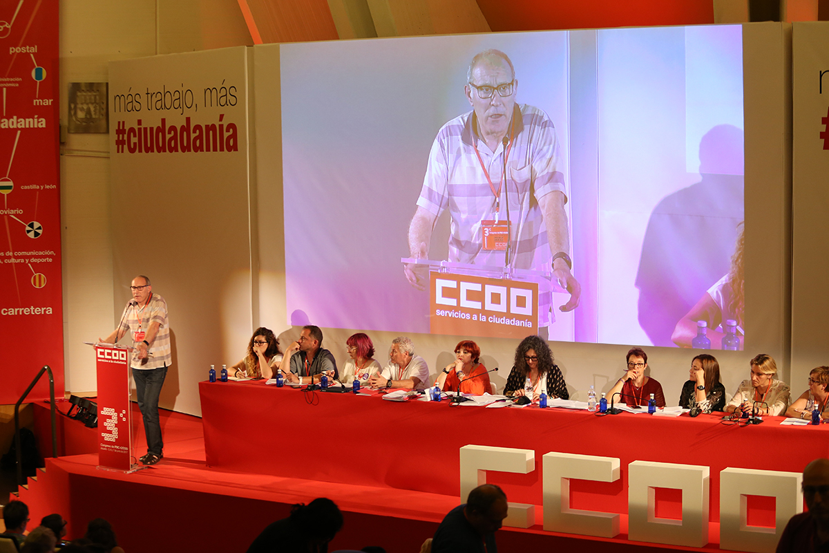 Carlos Julio López Inclán en el 3 Congreso de FSC-CCOO